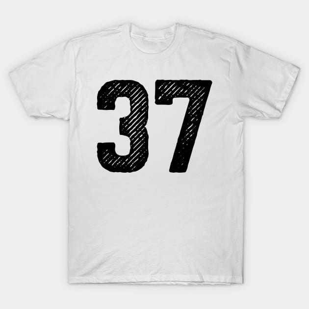 Rough Number 37 T-Shirt by colorsplash